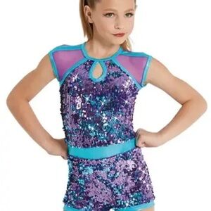 Weissman Shimmering Purple and Blue Dance Costume